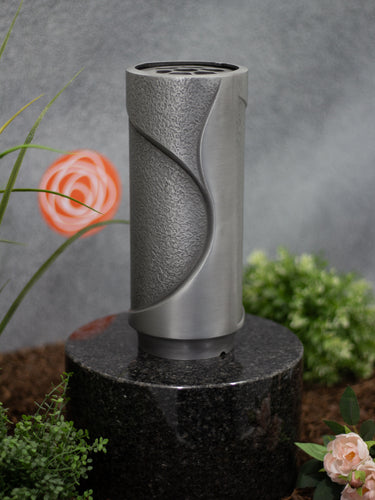 Grabvase Aluminium rund
